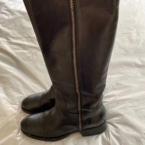 Zara Leather Boots in Black Size- EU 40/USA 9